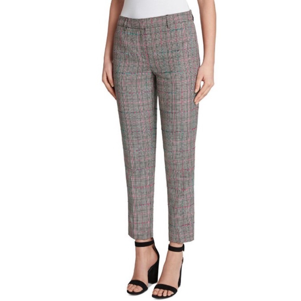 Tahari ASL Plaid Slim-Leg Pants